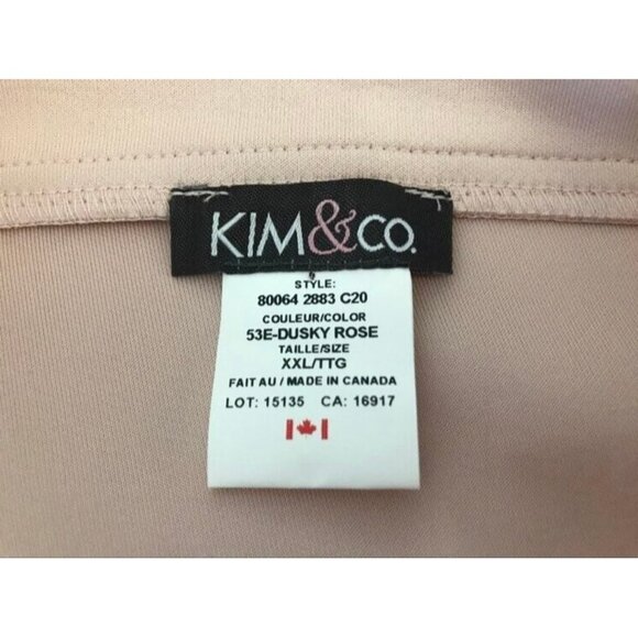 NWOT KIM & Co. Faux Leather Knit Moto Jacket Dusky Rose Size XXL 2XL - Picture 6 of 7